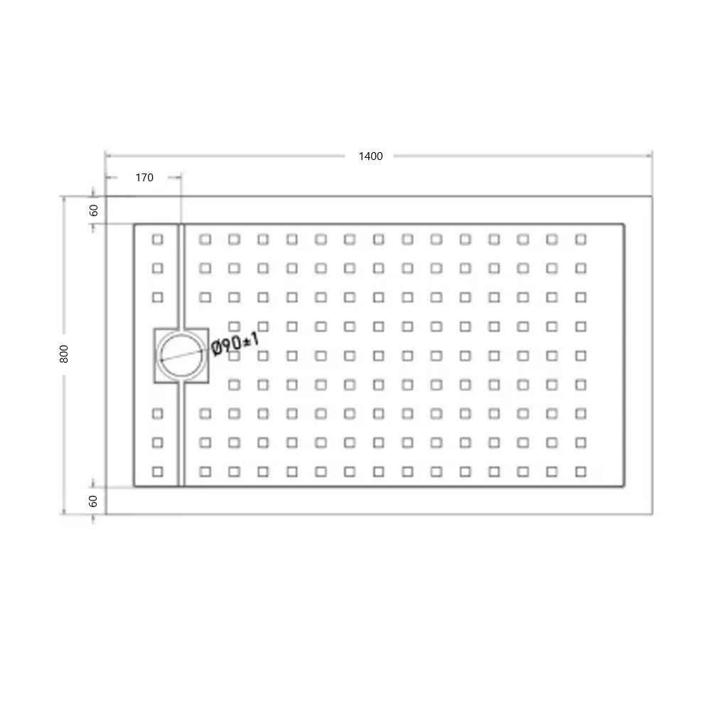 Receptáculo Metacrilato 140x80x5cm