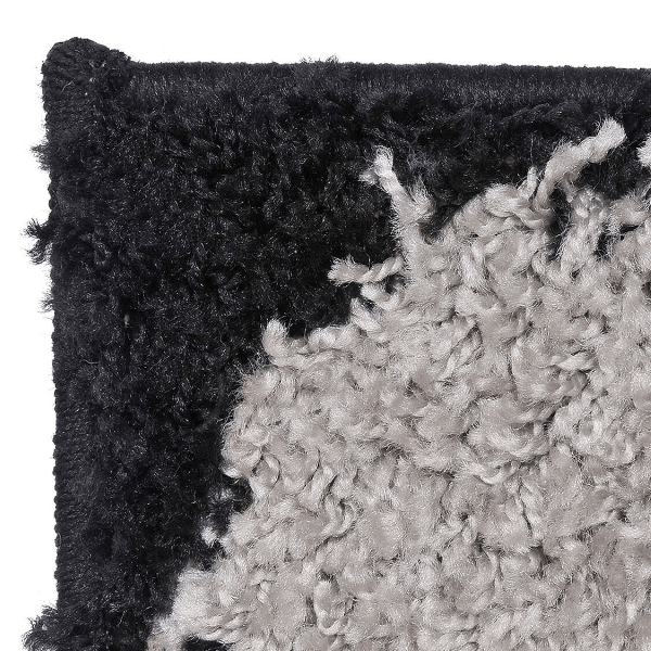 Alfombra Shaggy 1.8k Studio 150x200 Grids Negro - Relámpago.Shop