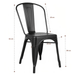 Comedor Mesa Tolix 80x80cm + 4 sillas Tolix Negras - Relámpago.Shop