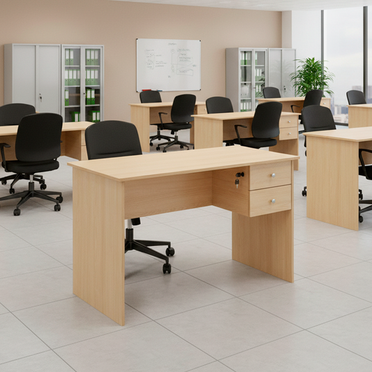 Escritorio 2 Cajones c/ Llave Carvalo