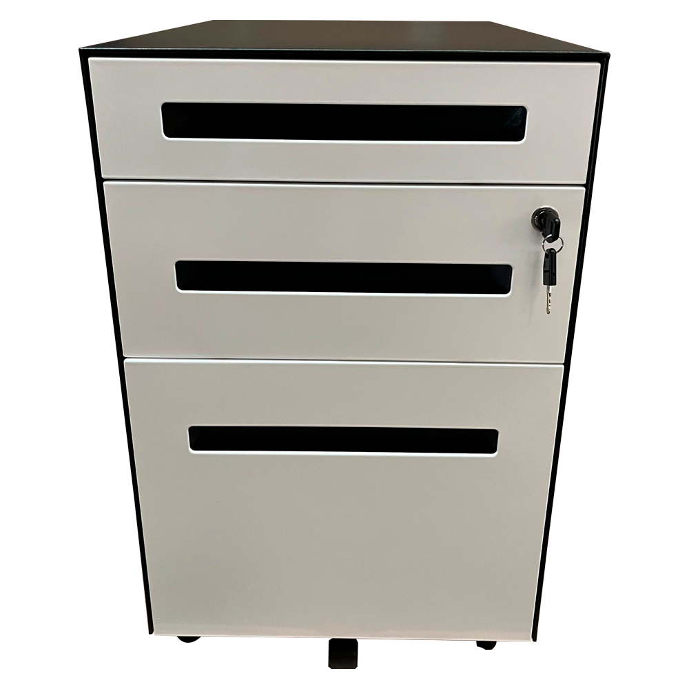 Cajonera Metálica 2 Cajones 1 Kardex Negro