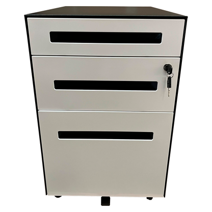 Cajonera Metálica 2 Cajones 1 Kardex Negro