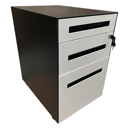 Cajonera Metálica 2 Cajones 1 Kardex Negro