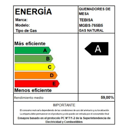 Encimera MGBS-765B5 5 quemadores de gas