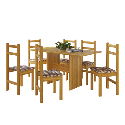 Comedor Campo 6 sillas Madera Maciza Canela