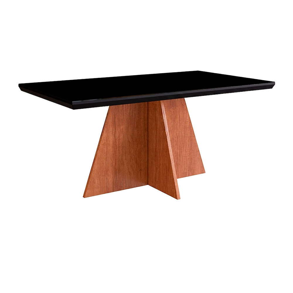 Comedor Cruz Vidrio Negro con 6 sillas Joli
