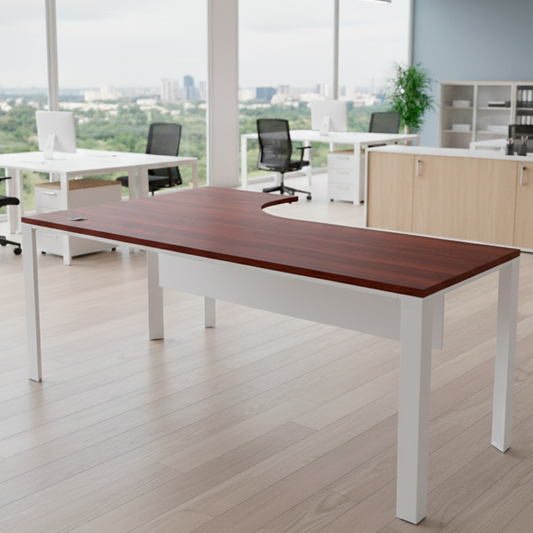 Escritorio Ferrara Tipo Bench en L 180cm Cerezo