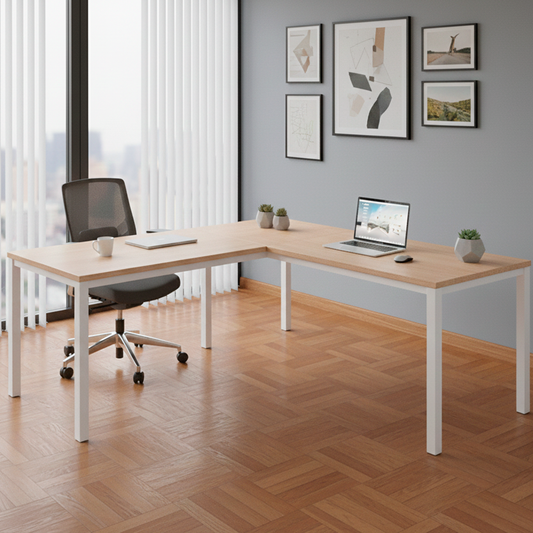 Estación Bench en L 240 cm x 180 cm Nogal