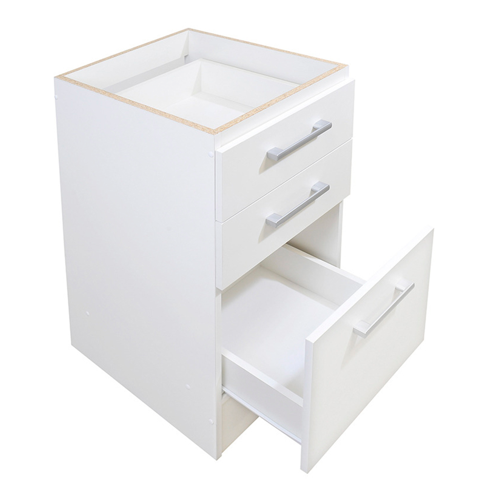 Gabinete Base Cajonera 40 cm 3 Cajones Blanco