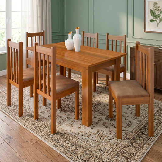Comedor Zamarchi con 6 sillas Madera Maciza