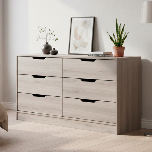 Cómoda Misuri 6 Cajones Roble Santana