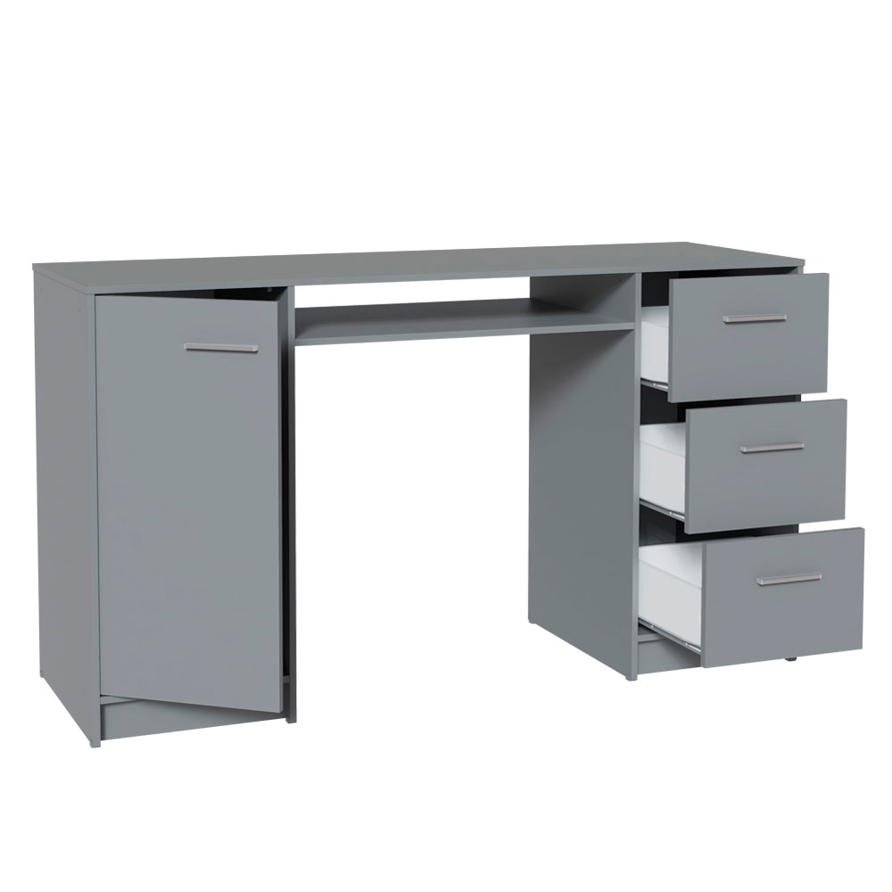 Escritorio Alaska 3 Cajones 1 Puerta Gris