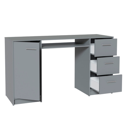 Escritorio Alaska 3 Cajones 1 Puerta Gris