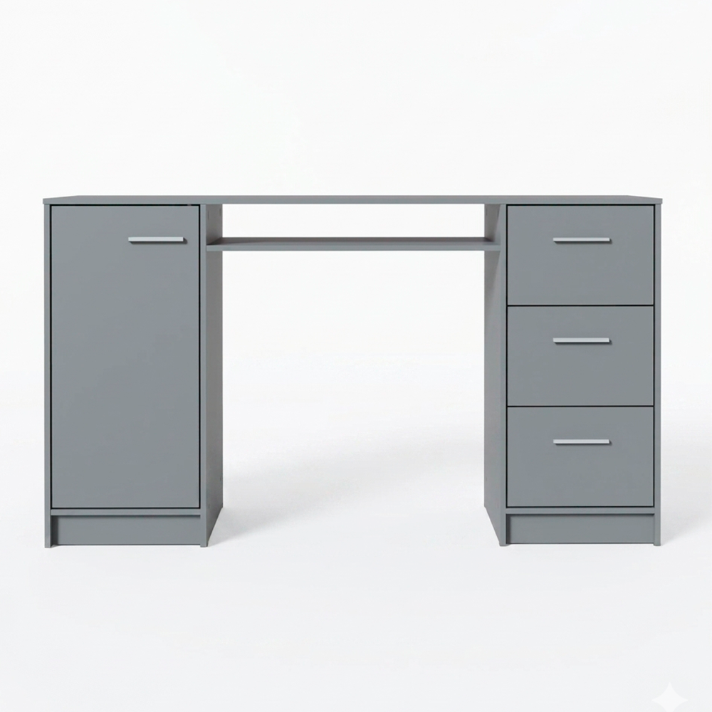 Escritorio Alaska 3 Cajones 1 Puerta Gris