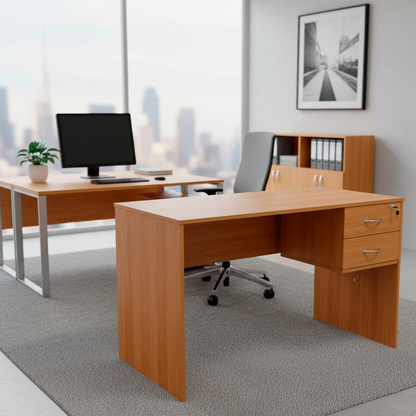 Escritorio 120cm con 2 Cajones Peral