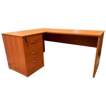 Escritorio en L 160x120 cm con Cajonera Peral