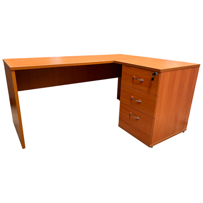 Escritorio en L 160x120 cm con Cajonera Peral