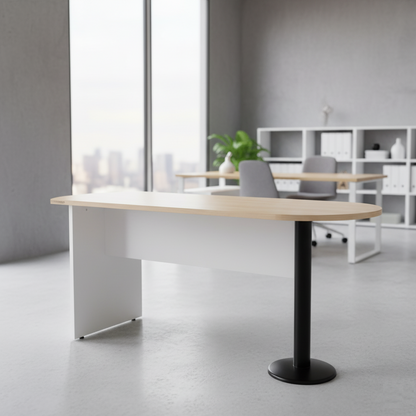 Escritorio Península Farnia 150cm Blanco Maple