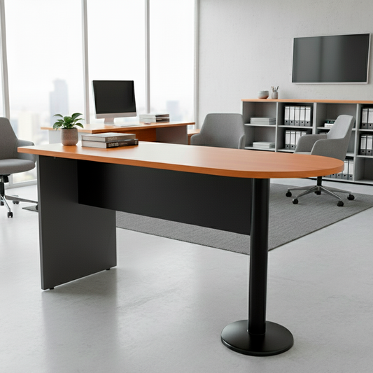 Escritorio Península Farnia 180cm Gris/Peral