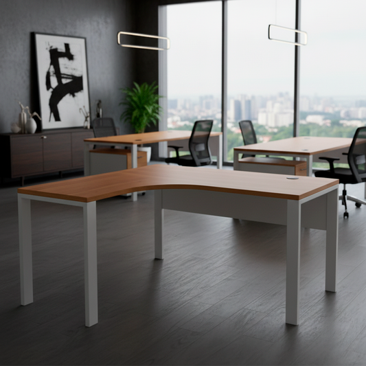 Escritorio Ferrara Tipo Bench en L 120cm Peral