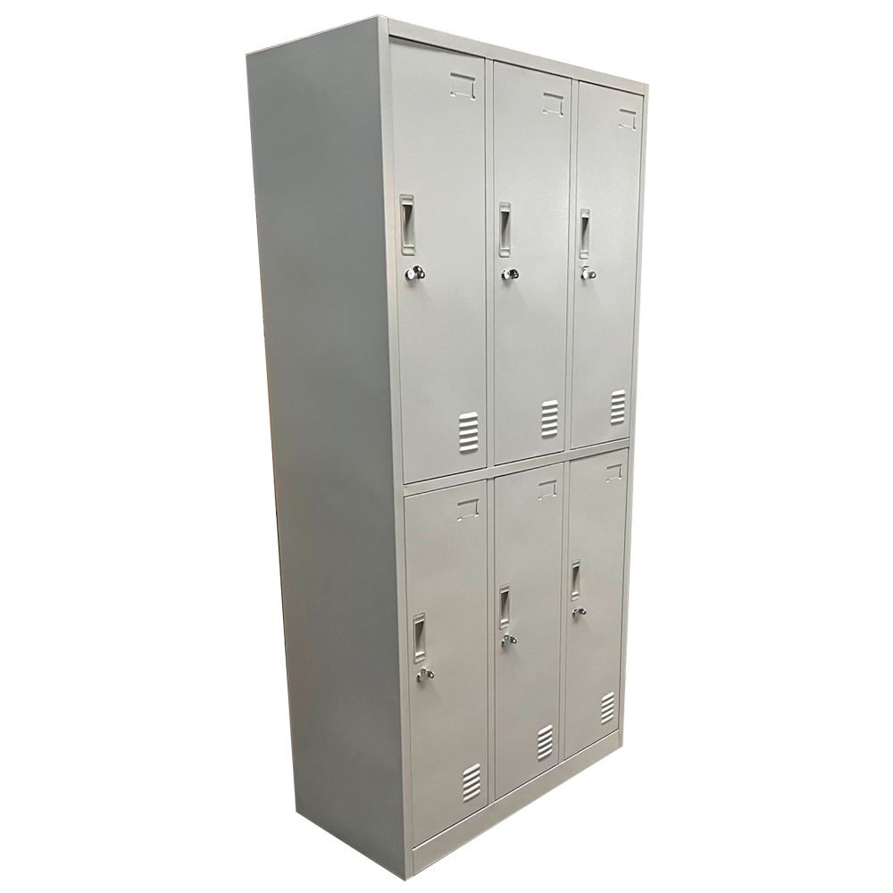 Locker Metálico 3 Cuerpos 6 Puertas