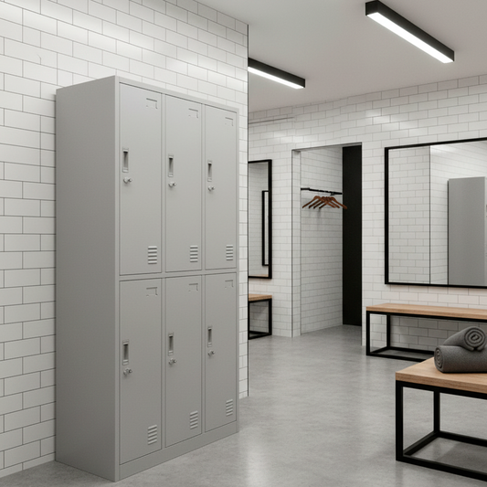 Locker Metálico 3 Cuerpos 6 Puertas