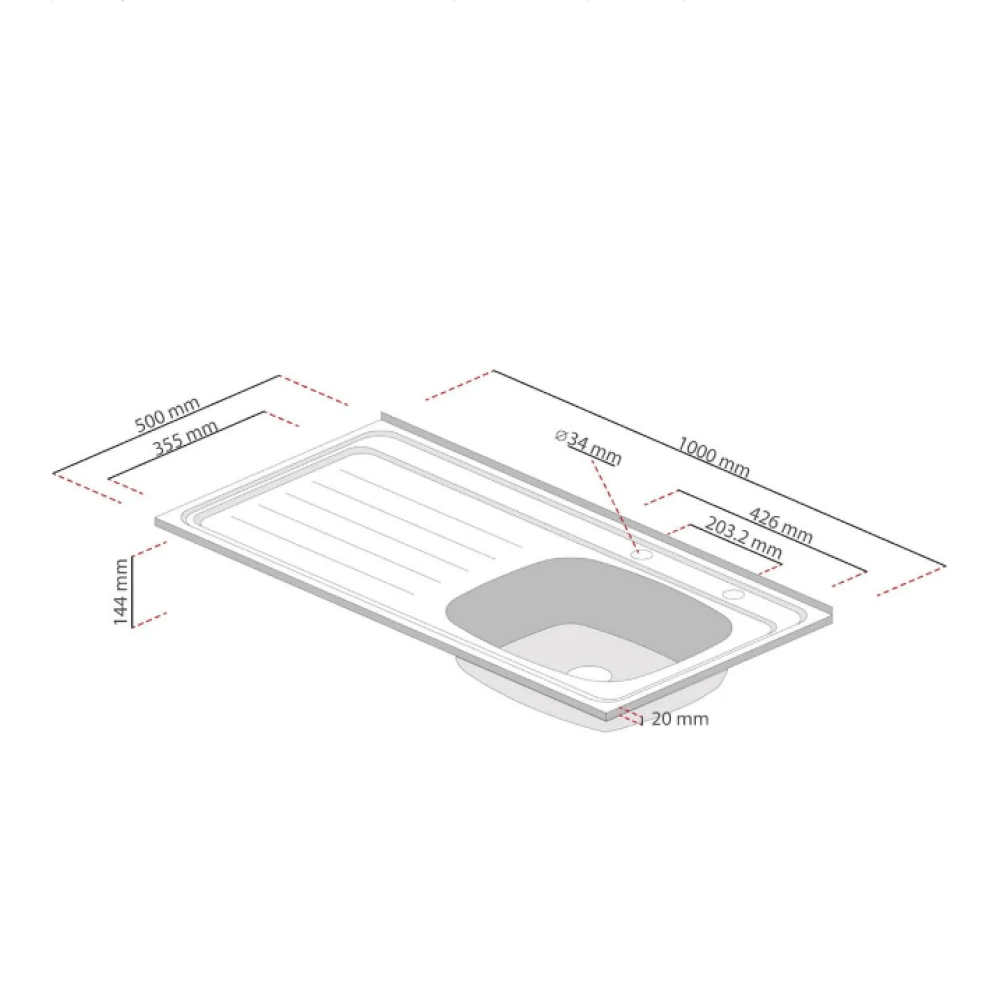 Pack 4 Lavaplatos Areco Inoxidable de Sobreponer 100cm secador Derecho - Relámpago.Shop