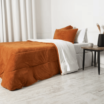 Plumón Coral Sherpa 2 Plazas Naranjo - Relámpago.Shop