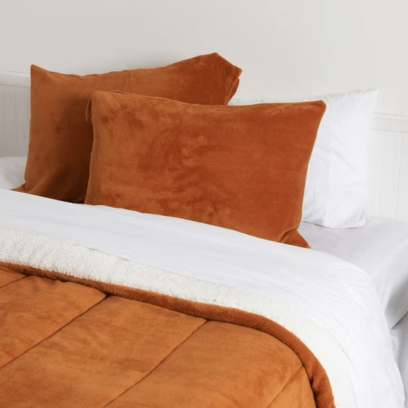 Plumón Coral Sherpa 2 Plazas Naranjo - Relámpago.Shop