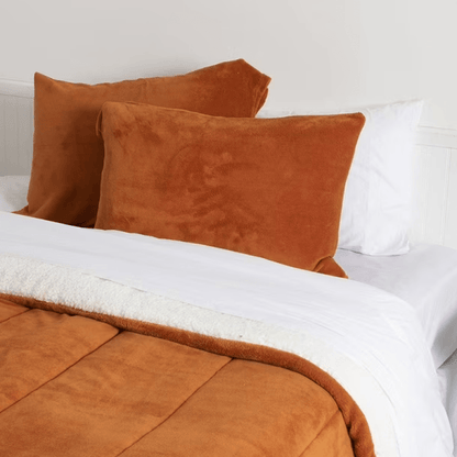 Plumón Coral Sherpa 2 Plazas Naranjo - Relámpago.Shop