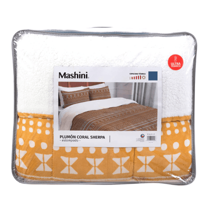 Plumón Coral Sherpa 2 Plazas Print Adis - Relámpago.Shop