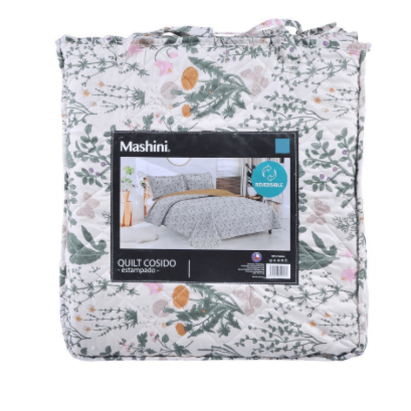 Quilt 2 Plazas Cosido Oliva - Relámpago.Shop