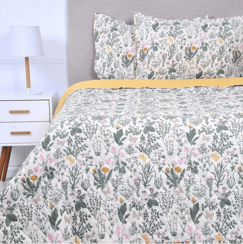 Quilt 2 Plazas Cosido Oliva - Relámpago.Shop