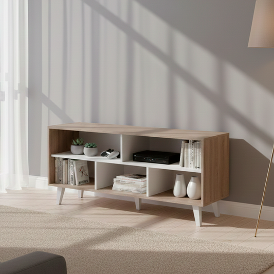 Rack Tv Luisiana Roble Santana/Blanco
