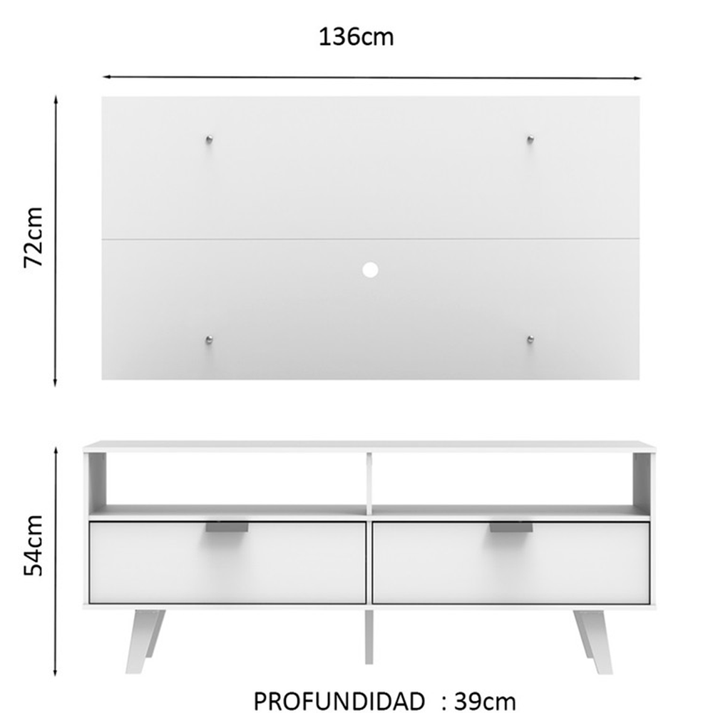 Rack con Panel Oslo Blanco