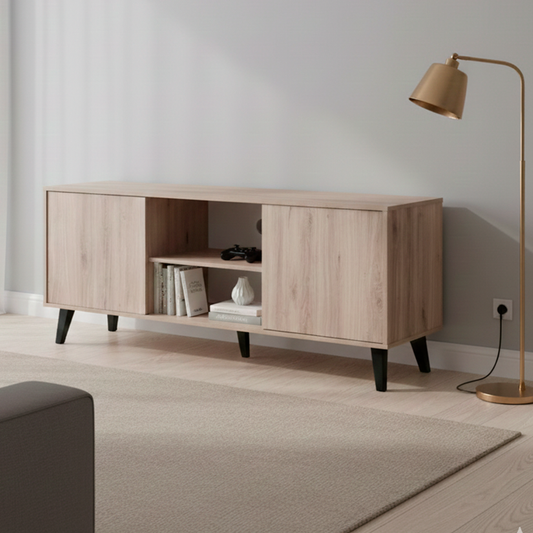 Rack Tv Atlanta Roble Santana/Negro