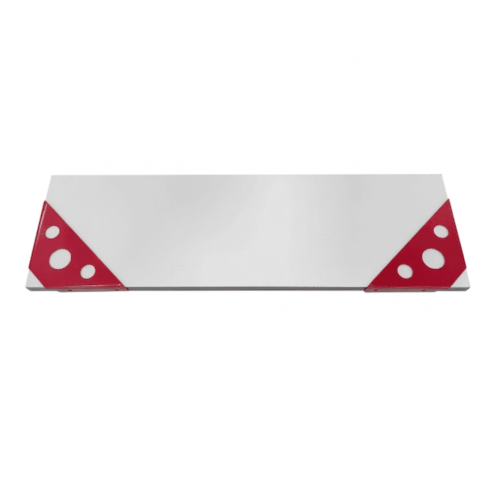 Repisa Blanca con Soporte Rojo