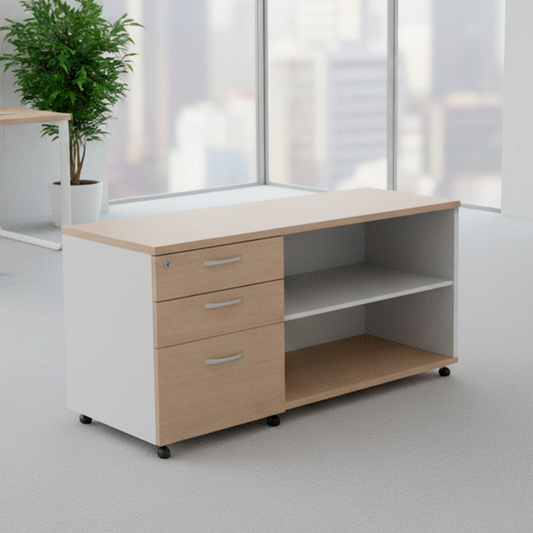 Cajonera Retorno Móvil Blanco Nogal