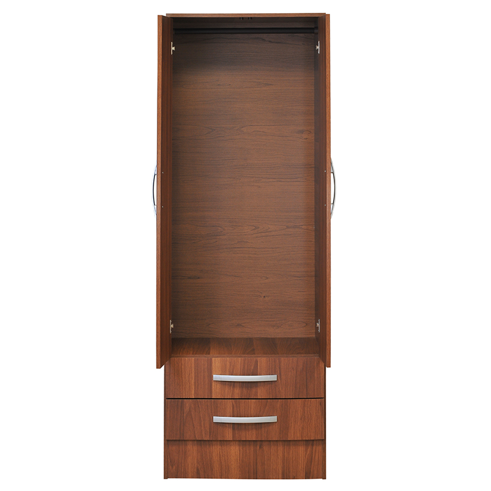 Closet 2 Puertas 2 Cajones Nogal