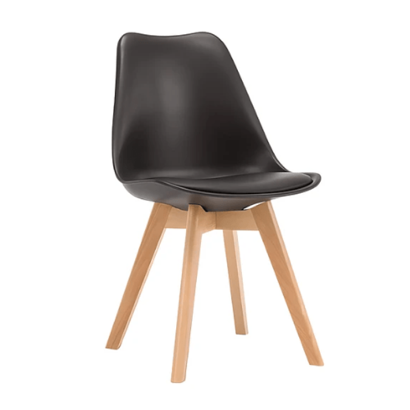 Silla Tulip Acolchada Negro
