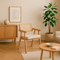 Sitial Acolchado Chandigarh Butaca Rattan - Madera