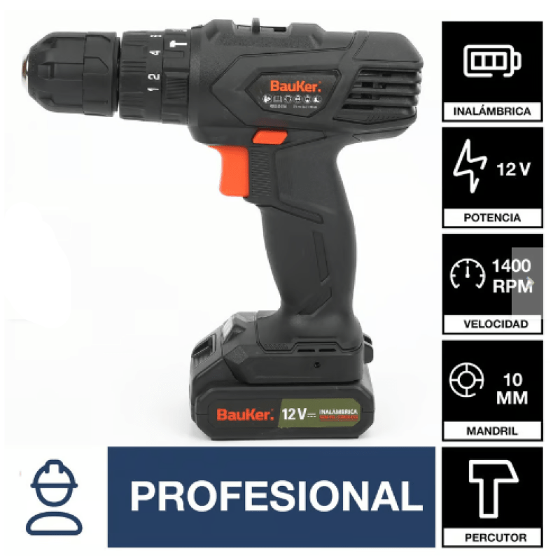 Taladro Percutor Inalámbrico 10mm 12V - Relámpago.Shop