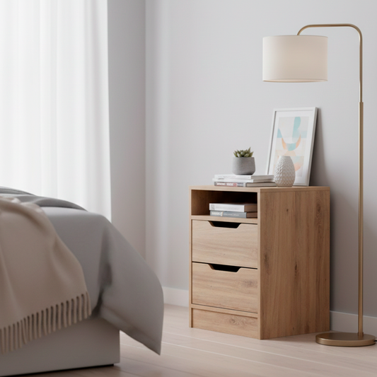 Velador Misuri 2 Cajones Roble Santana