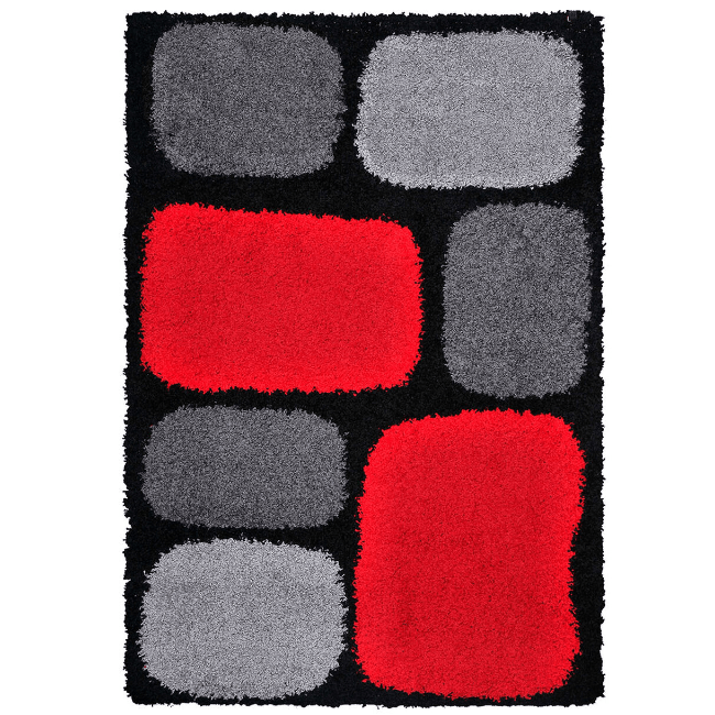 Alfombra Shaggy 1.8k Studio 150x200 Grids Negro - Relámpago.Shop