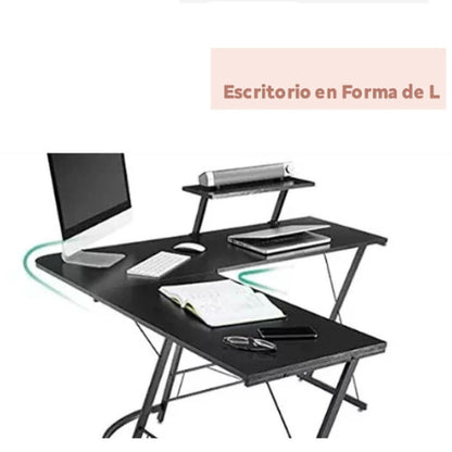 Escritorio En L Night Black - Relámpago.Shop