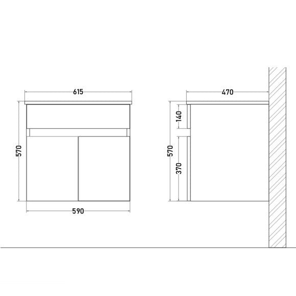 Mueble Vanitorio 60 2 Puertas - Relámpago.Shop
