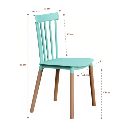 Pack de 4 Sillas Windsor Menta - Relámpago.Shop