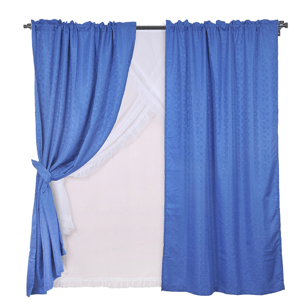 Set Cortinas 11 Piezas Tubo Leticia Denim - Relámpago.Shop