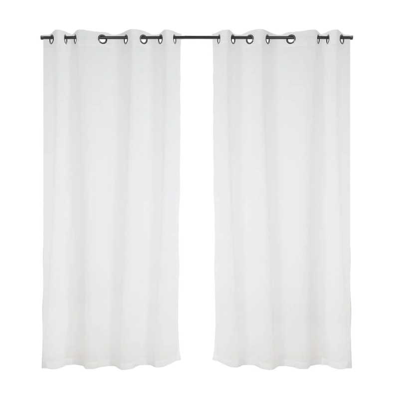 Set Cortinas Velo Lino Argolla Beige - Relámpago.Shop