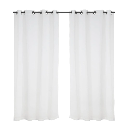 Set Cortinas Velo Lino Argolla Beige - Relámpago.Shop